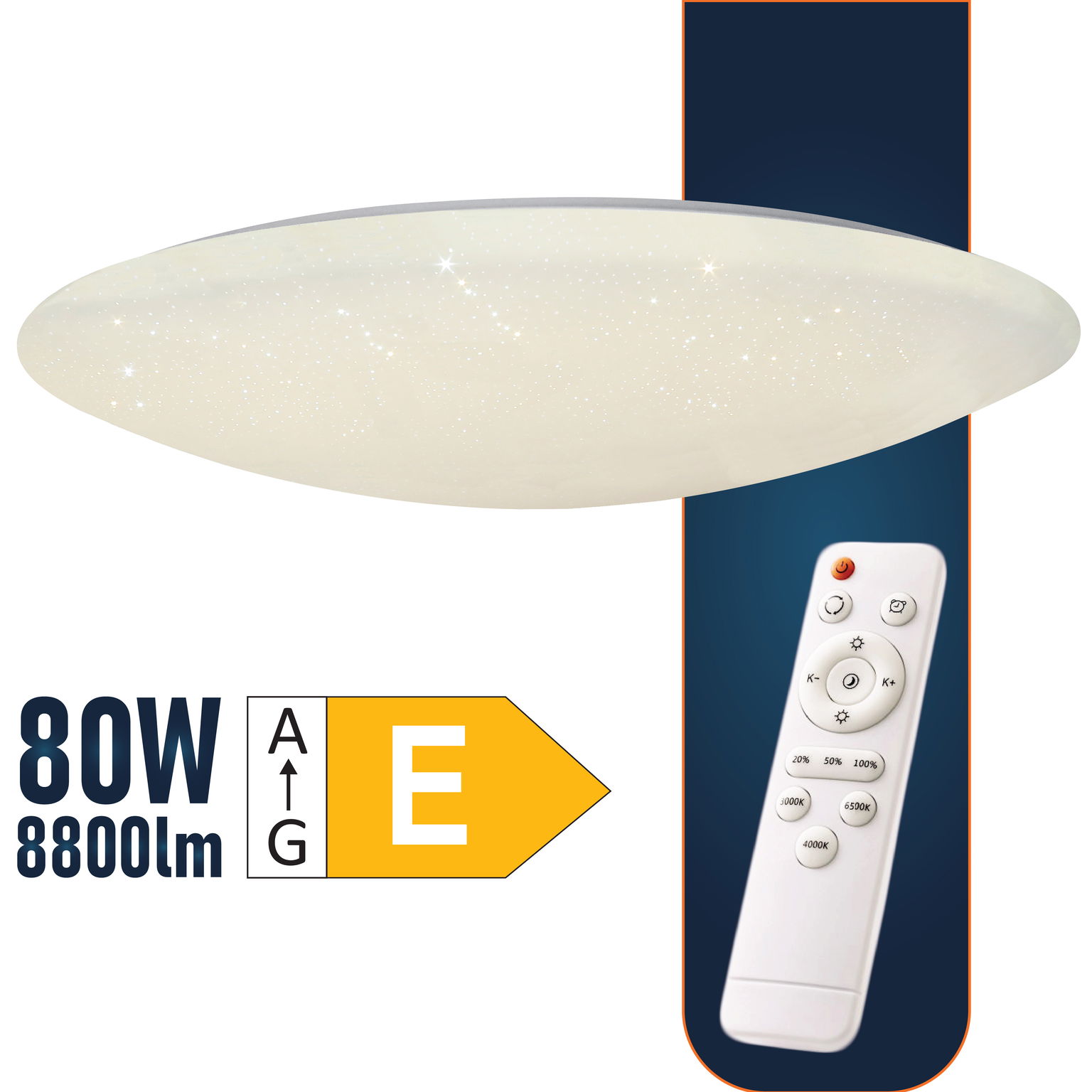 Plafoninis LED šviestuvas SPECTOR LIGHT,IP20,80W,8800lm,3000-6000K, DIM,ø76cm,su pultu-0