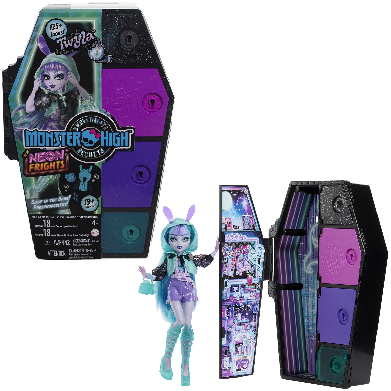 Lėlė Monster High Skulltimates  siurprizų rinkinys – Tvyla, neoninė serija