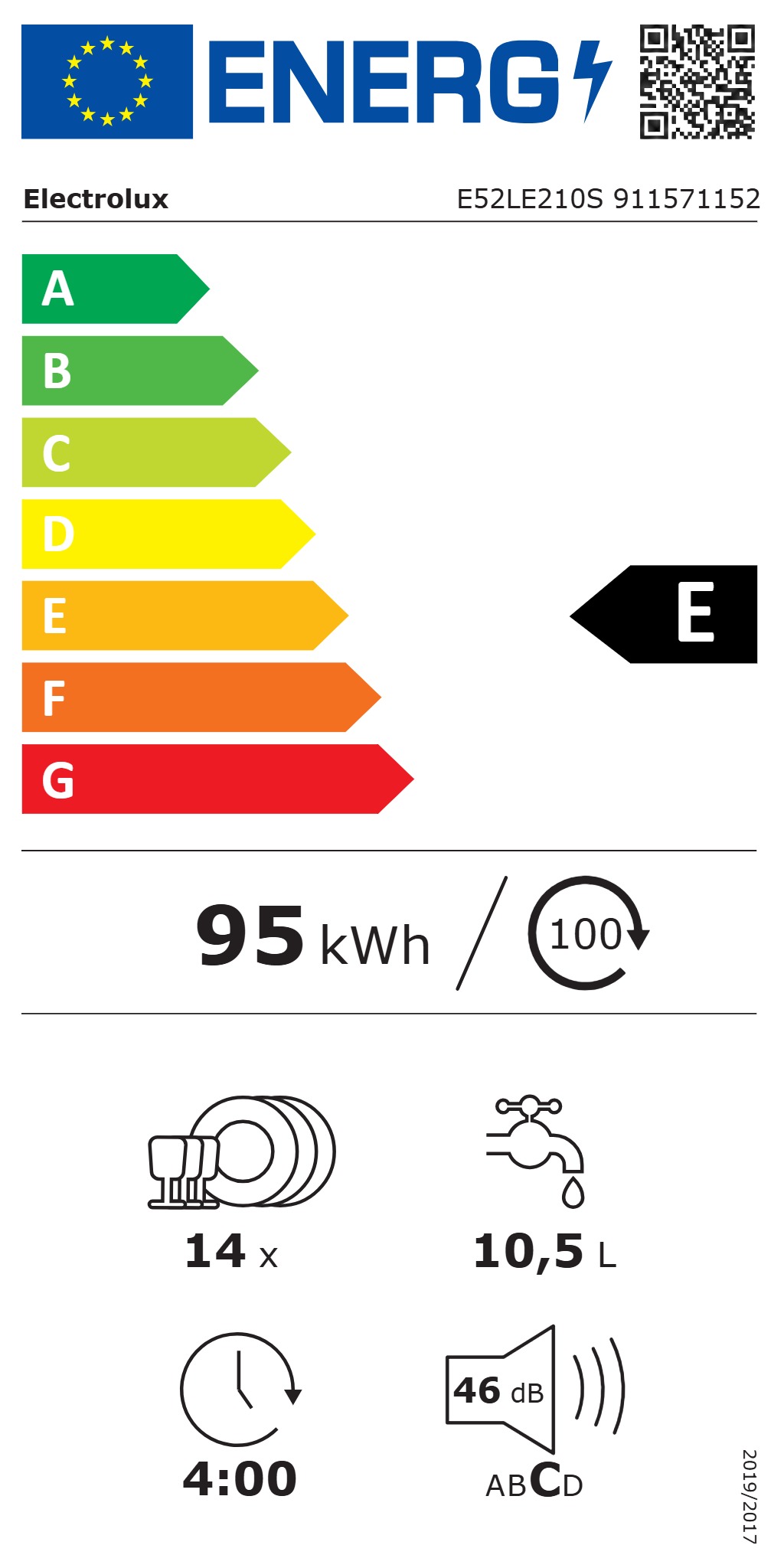 Įmontuojama indaplovė ELECTROLUX E52LE210S, 60 cm - 5