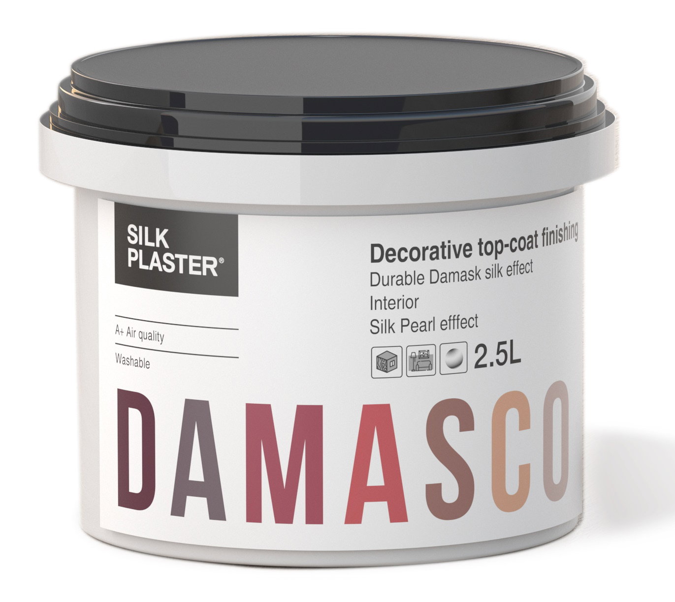 Dekoro glaistas Damasco, šilko efektas, blizgus, 2,5 L-0