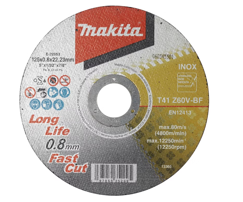 Metalo pjovimo diskas MAKITA, 125 x 0,8 x 22,23 mm, Z60V-0
