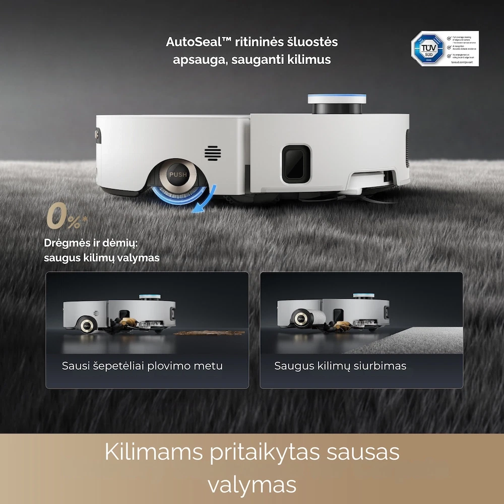 Dulkių siurblys - robotas Dreame Aqua10 Ultra Roller, balta sp. - 6