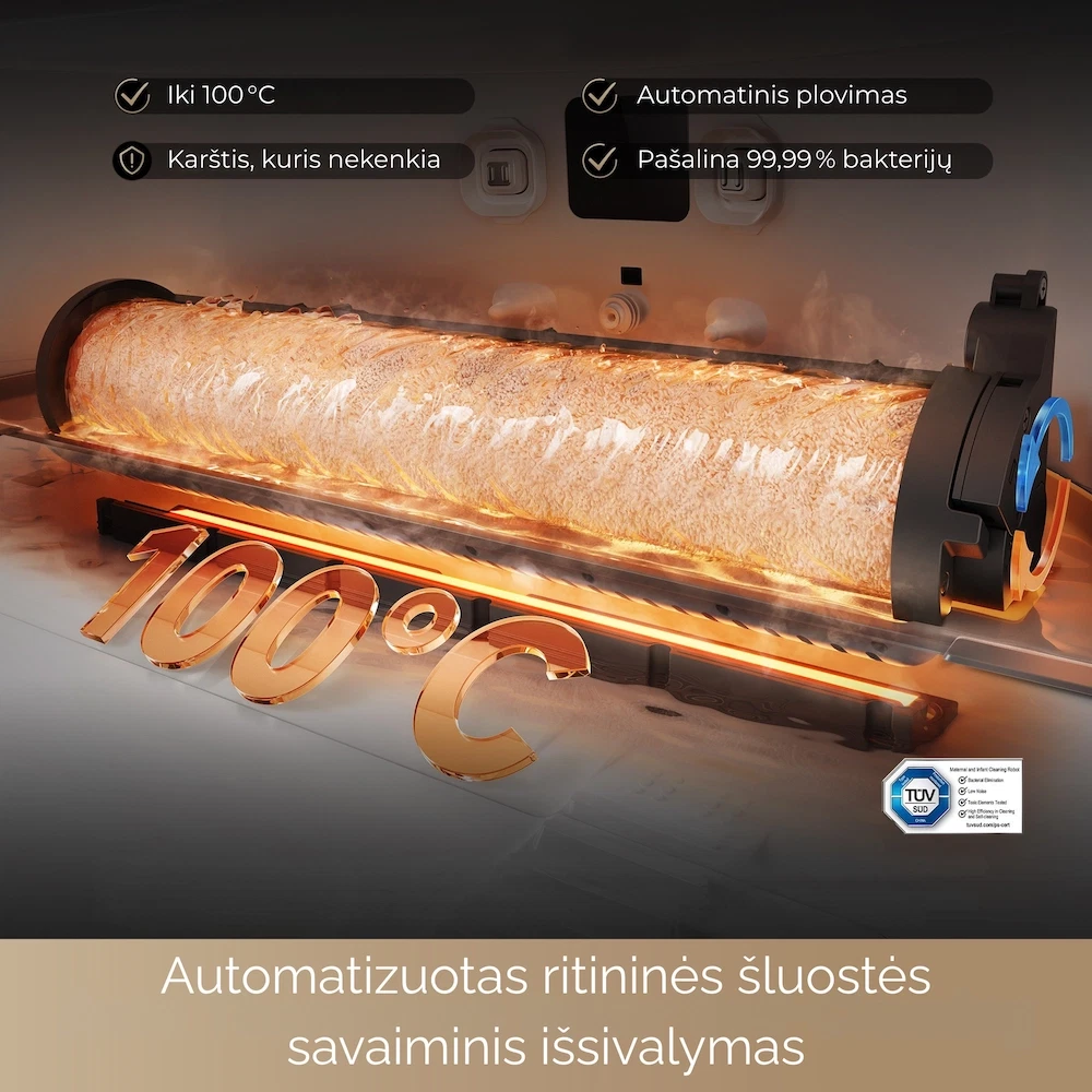 Dulkių siurblys - robotas Dreame Aqua10 Ultra Roller, balta sp. - 8