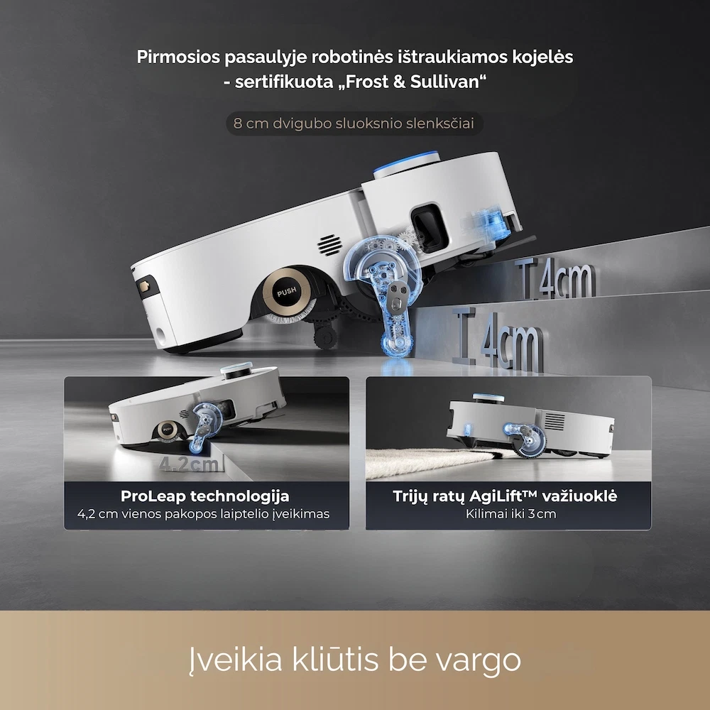 Dulkių siurblys - robotas Dreame Aqua10 Ultra Roller, balta sp. - 7