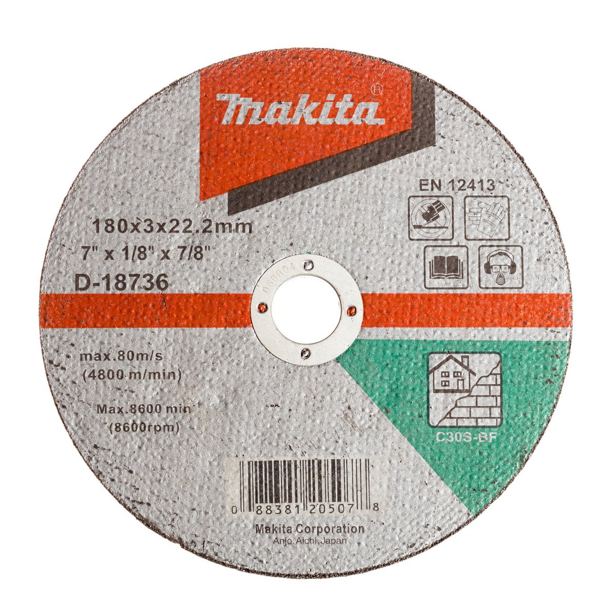 Akmens pjovimo diskas MAKITA, 180 x 2,5 mm, C30S