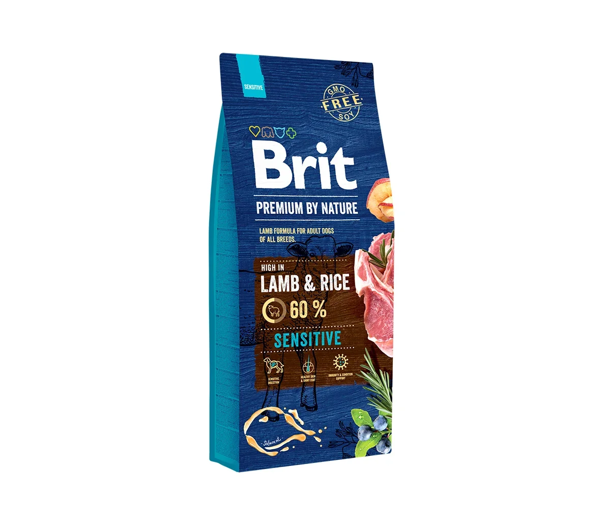 Sausas šunų ėdalas Brit Premium By Nature Sensitive Lamb, 3 kg