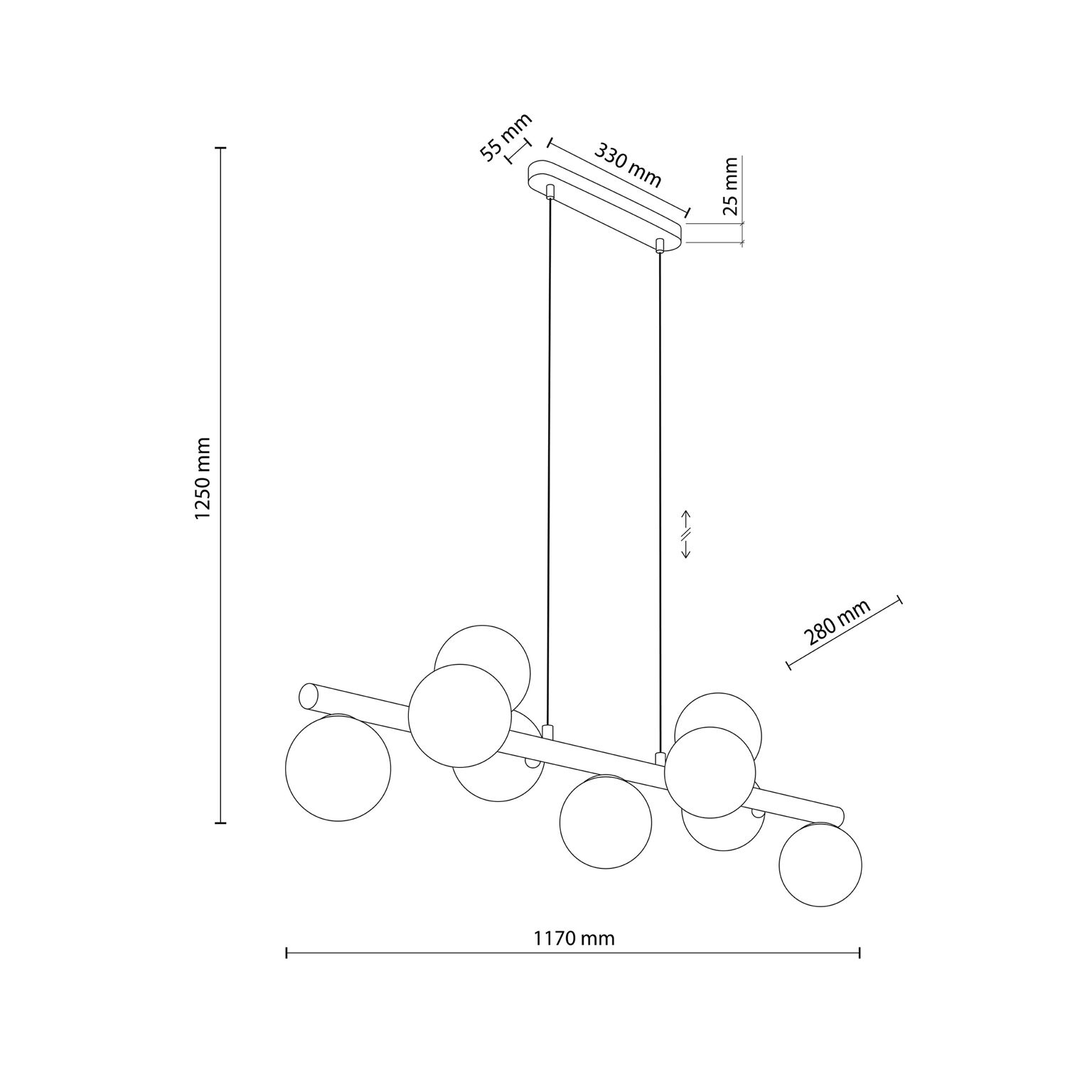 Pakabinamas šviestuvas TK LIGHTING ESTERA WOOD 9, 9xG9 6W-1