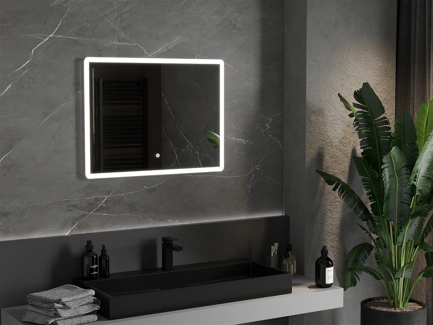 Vonios veidrodis Mexen Navia su LED apšvietimu ir šildymo kilimėliu, 80 x 60 cm - 2