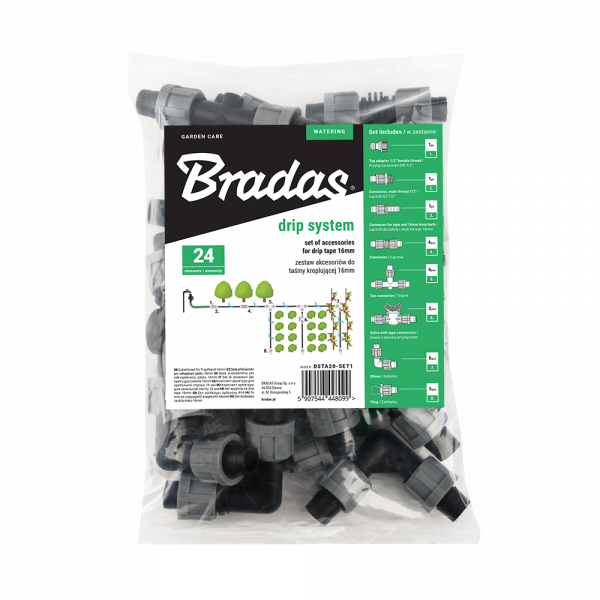 Priedų rinkinys BRADAS lašelinio laistymo juostai 16 mm (24 vnt.) - 4