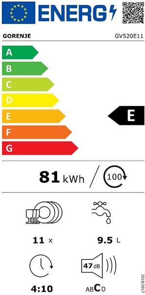 Įmontuojama indaplovė Gorenje GV520E11 - 7