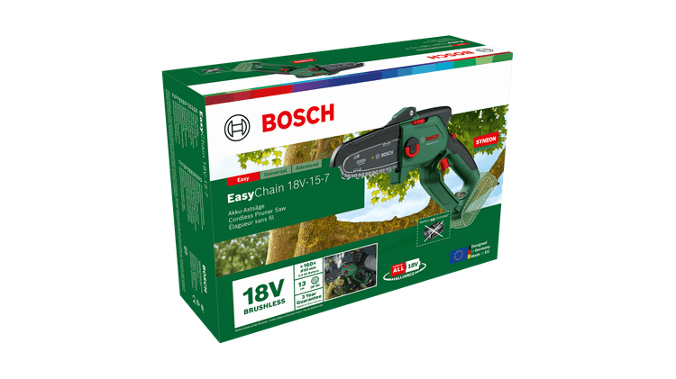 Akumuliatorinis grandininis genėjimo pjūklas BOSCH Easy Chain 18V-15-7, 18 V, 2,5 Ah, 15 cm-1