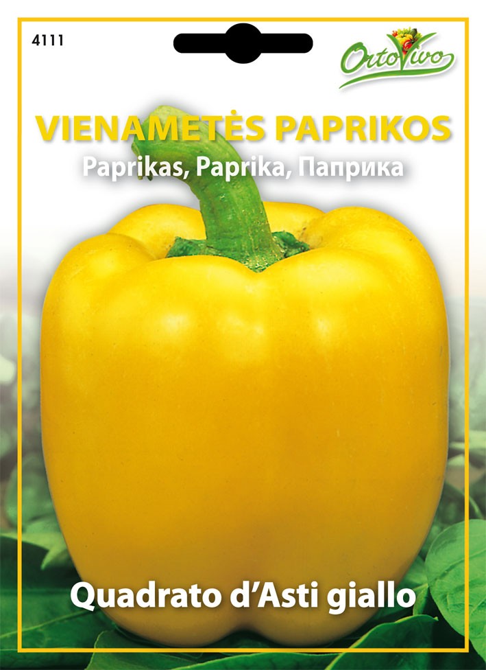 Paprikų sėklos QUADRATO DASTI GIALLO, 1,2 g-0