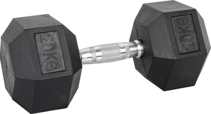 Šešiakampis hantelis inSPORTline Hexsteel 20kg-0