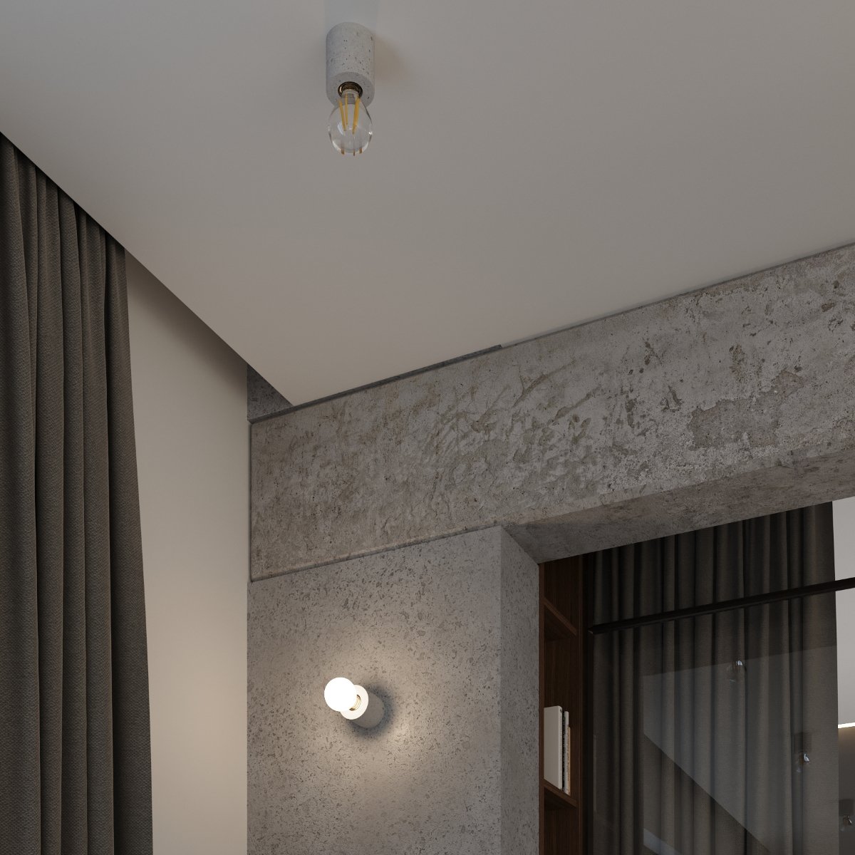Sieninis šviestuvas SOLLUX SALGADO betonas - 8