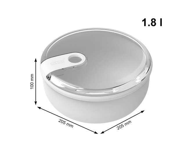 Maisto laikymo indelis ROTHO ELA, apvalus, baltos sp., 1,8 l - 3