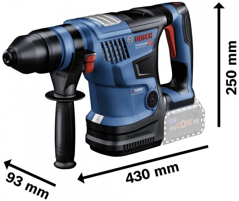 Akumuliatorinis perforatorius BOSCH PRO GBH 18V-36 C, 18 V, (2x8.0 Ah, lagaminas)-1