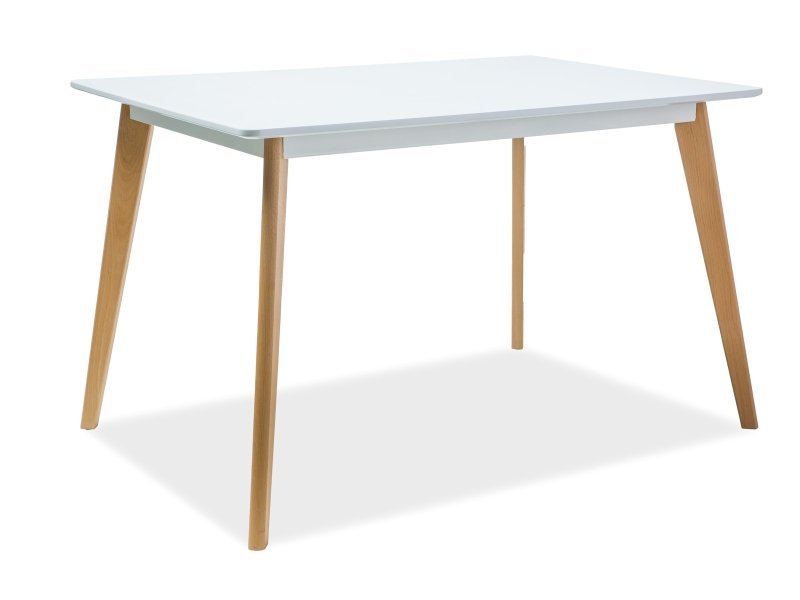 Valgomojo stalas DECLAN I, 120 x 80 cm, balta/ąžuolo
