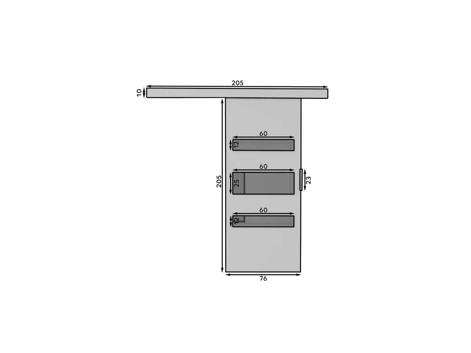 Stumdomos durys BIELLA 76, 76 x 205 cm, balta - 4