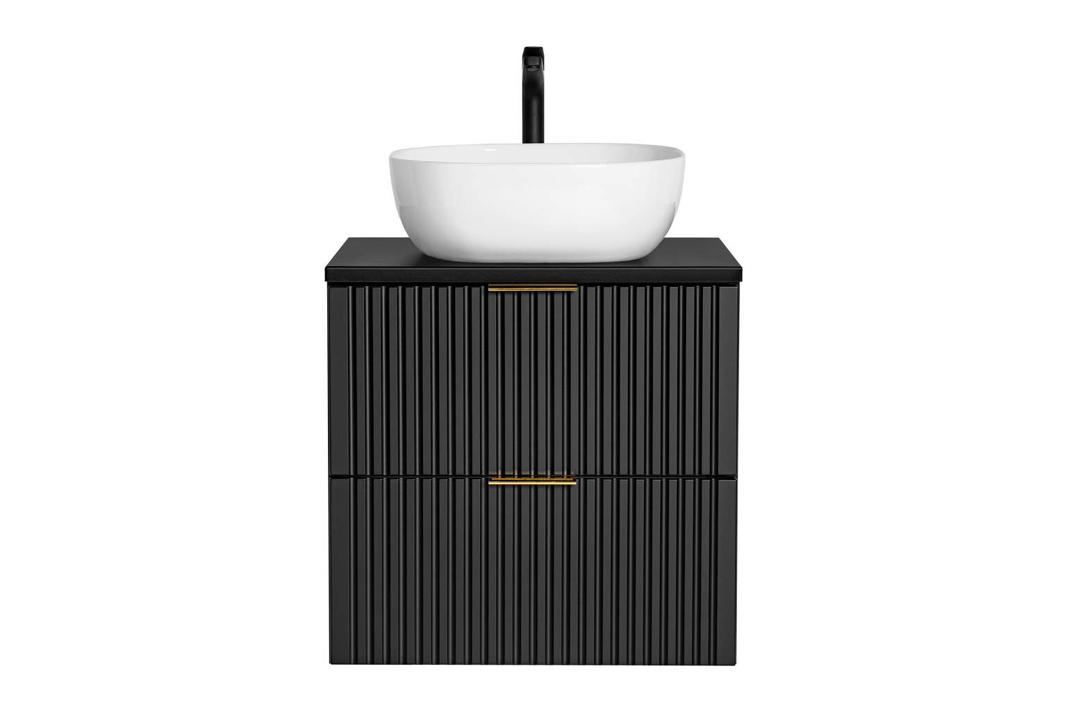 Apatinė vonios spintelė COMAD ADEL BLACK 82-60-B-2S su praustuvu SMILE 40, juoda - 3
