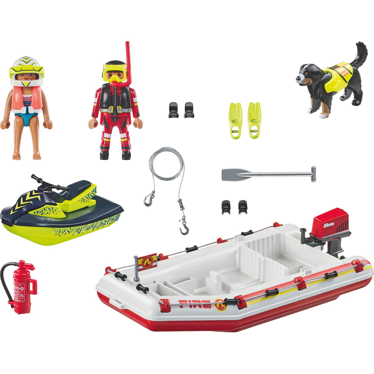 Ugniagesių laivas su vandens motociklu PLAYMOBIL ACTION HEROES 71464 - 2