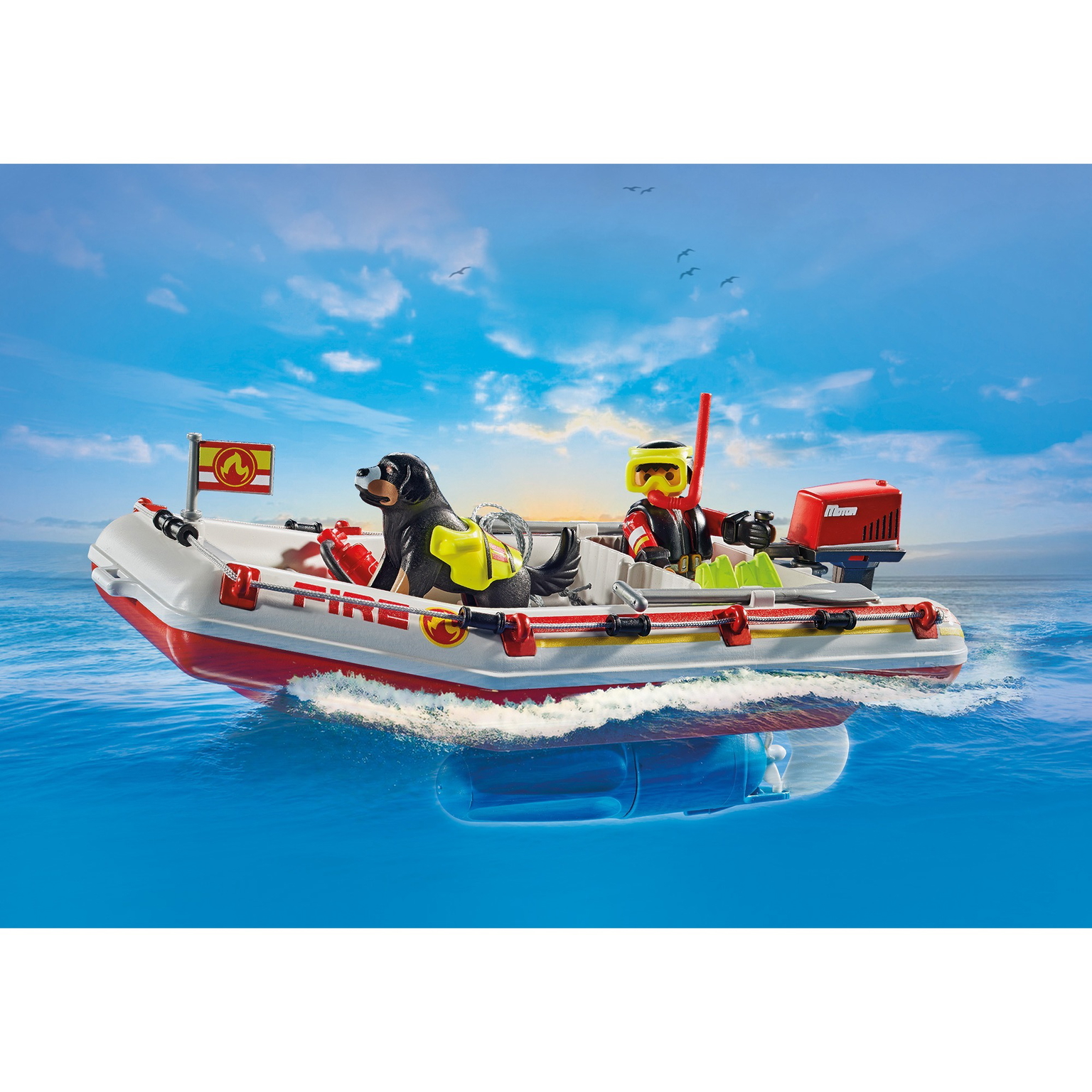 Ugniagesių laivas su vandens motociklu PLAYMOBIL ACTION HEROES 71464 - 5