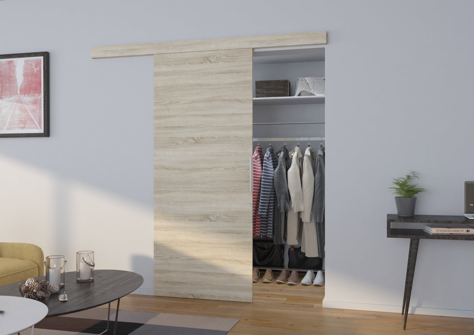 Stumdomos durys PIXI 96, 96 x 205 cm, ąžuolo-0