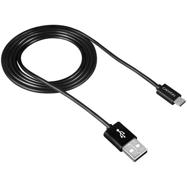 USB laidas CANYON Micro USB, 1 m., juodos sp.