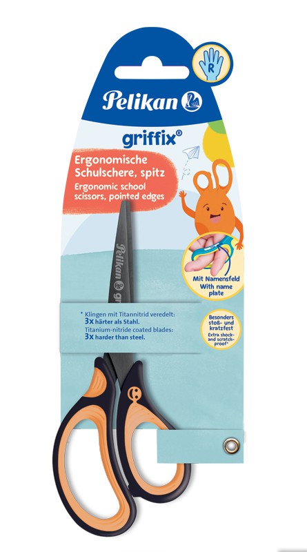 Žirklės GRIFFIX "R" 15 cm neon black-0