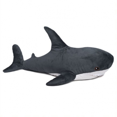 Pliušinis žaislas-pagalvė, ryklys FANCY, pilkos sp, 98 cm-0