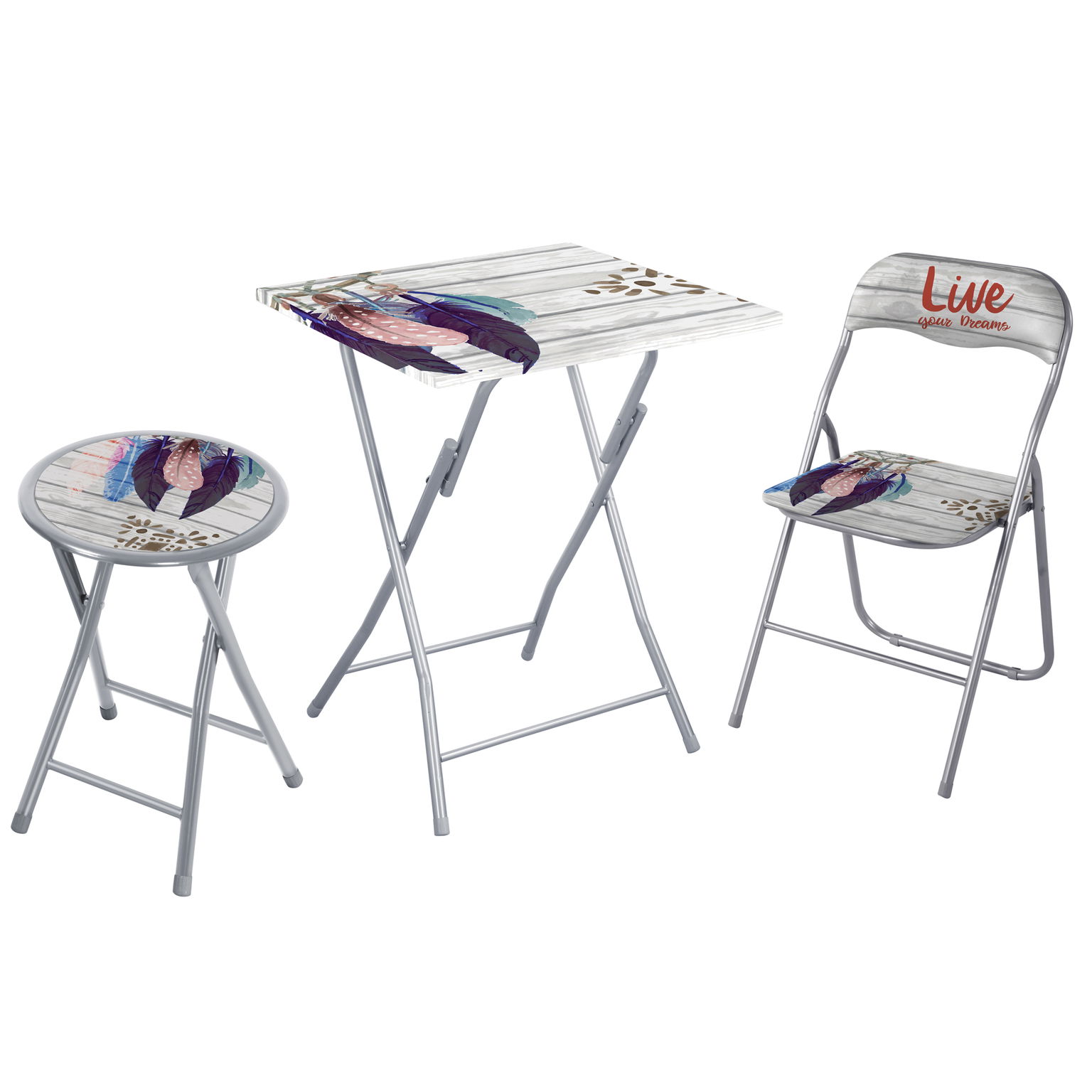 Lauko sulankstomas staliukas PATIO Flower, 60x60 cm-1