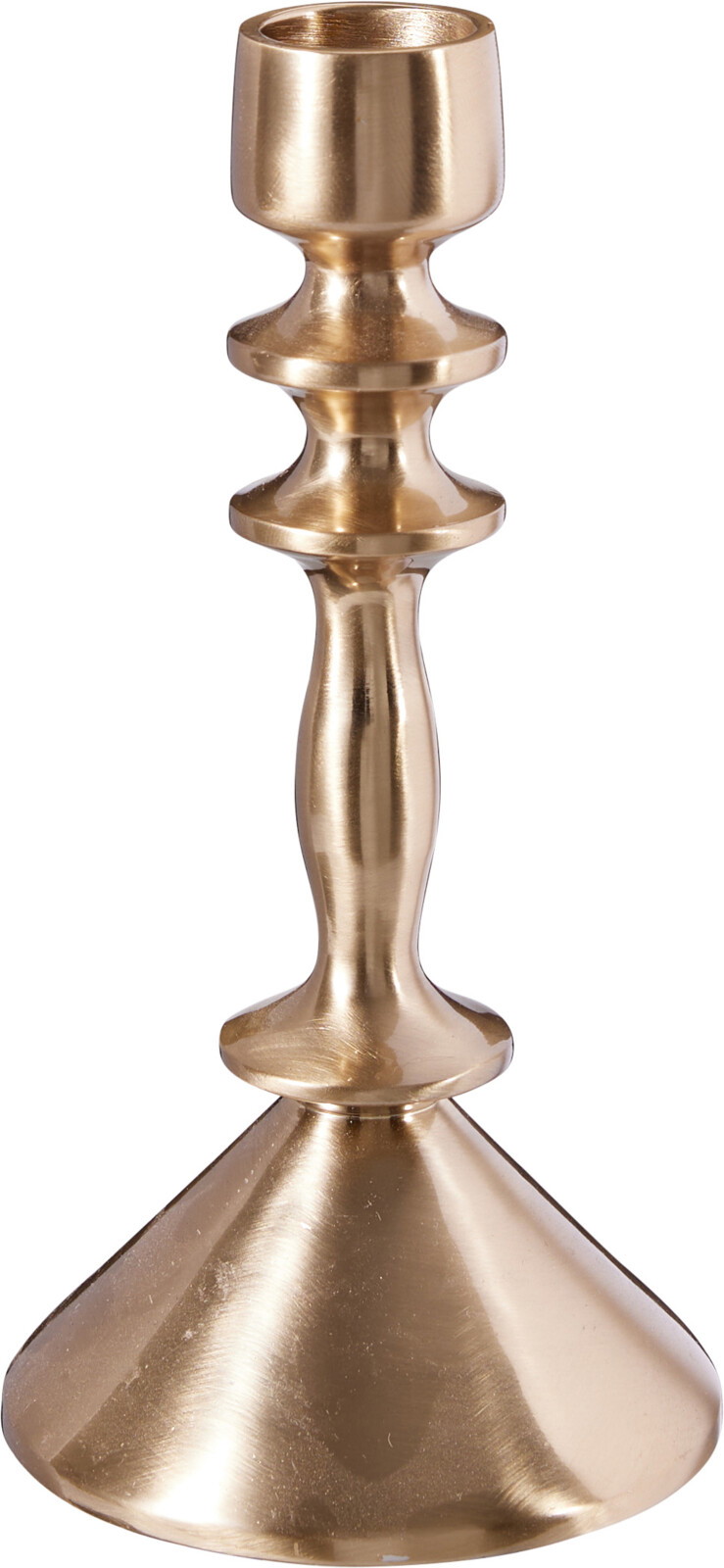 Metalinė žvakidė, auksinės sp., 15 cm-0