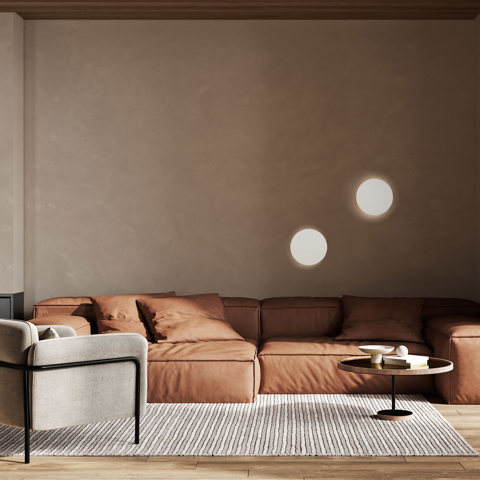 Sieninis šviestuvas TK LIGHTING LUNA BROWN 200, 2 x G9 max 6W-1