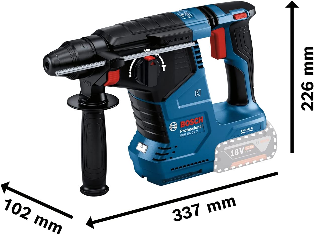 Akumuliatorinis perforatorius BOSCH PRO 18V-24 C, 18V solo (be akum., su Bluetooth) - 3