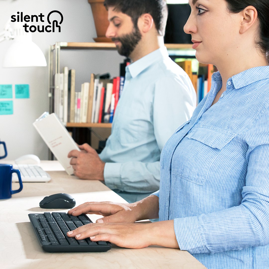 Klaviatūros ir pelės komplektas Logitech MK295 Silent Combo Graphite, EN, juoda, belaidė - 2