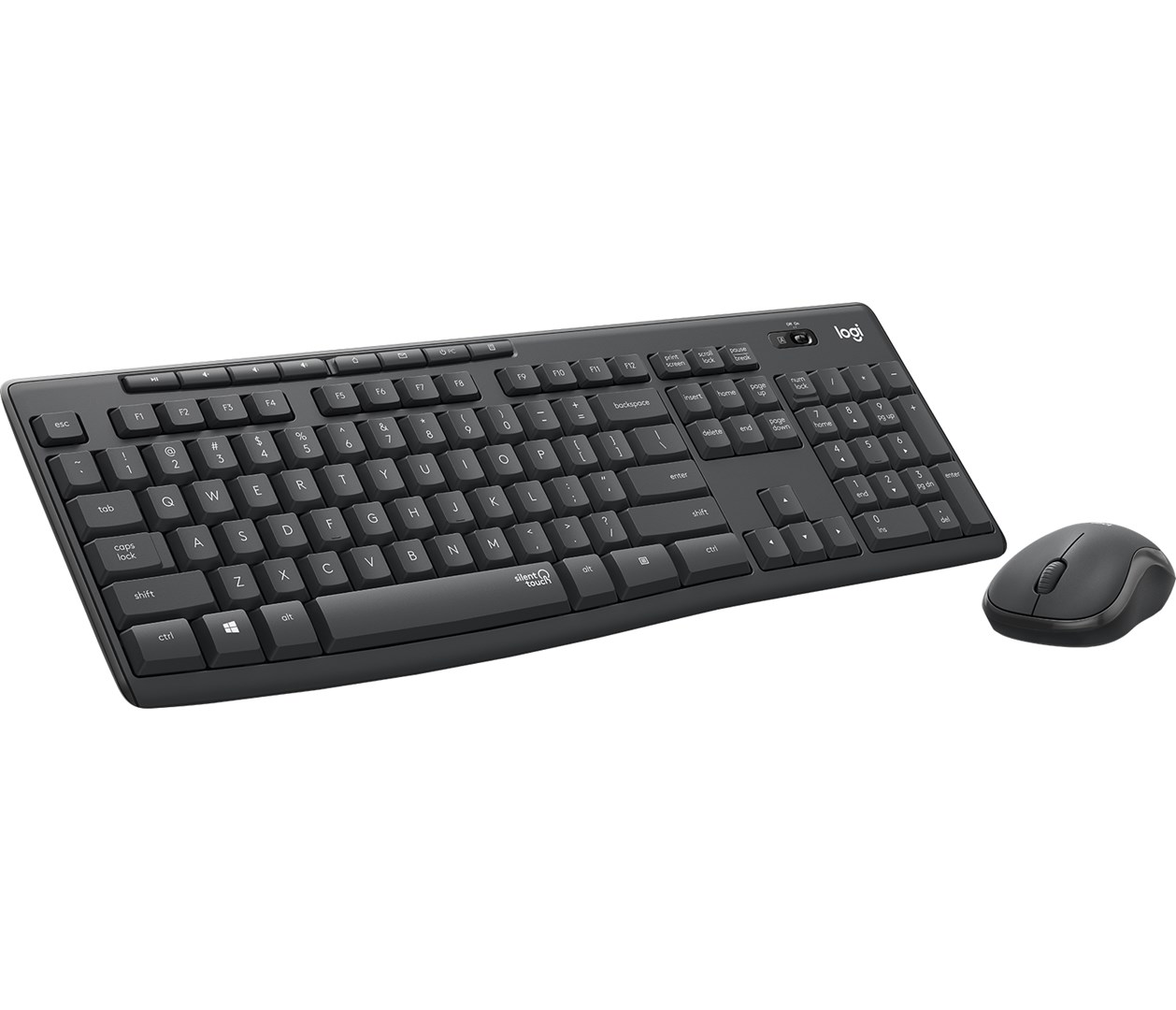 Klaviatūros ir pelės komplektas Logitech MK295 Silent Combo Graphite, EN, juoda, belaidė - 1