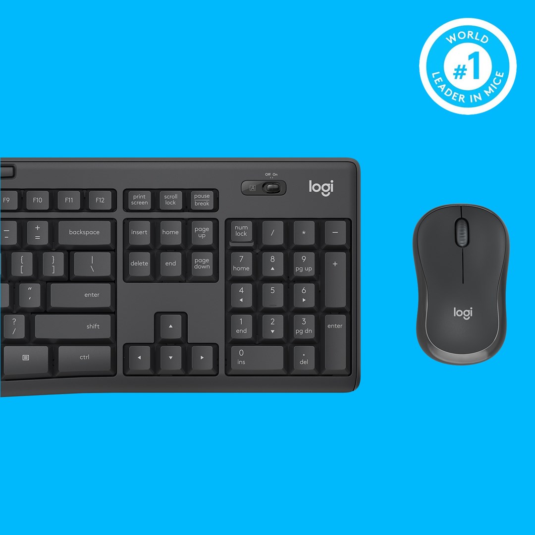 Klaviatūros ir pelės komplektas Logitech MK295 Silent Combo Graphite, EN, juoda, belaidė - 8