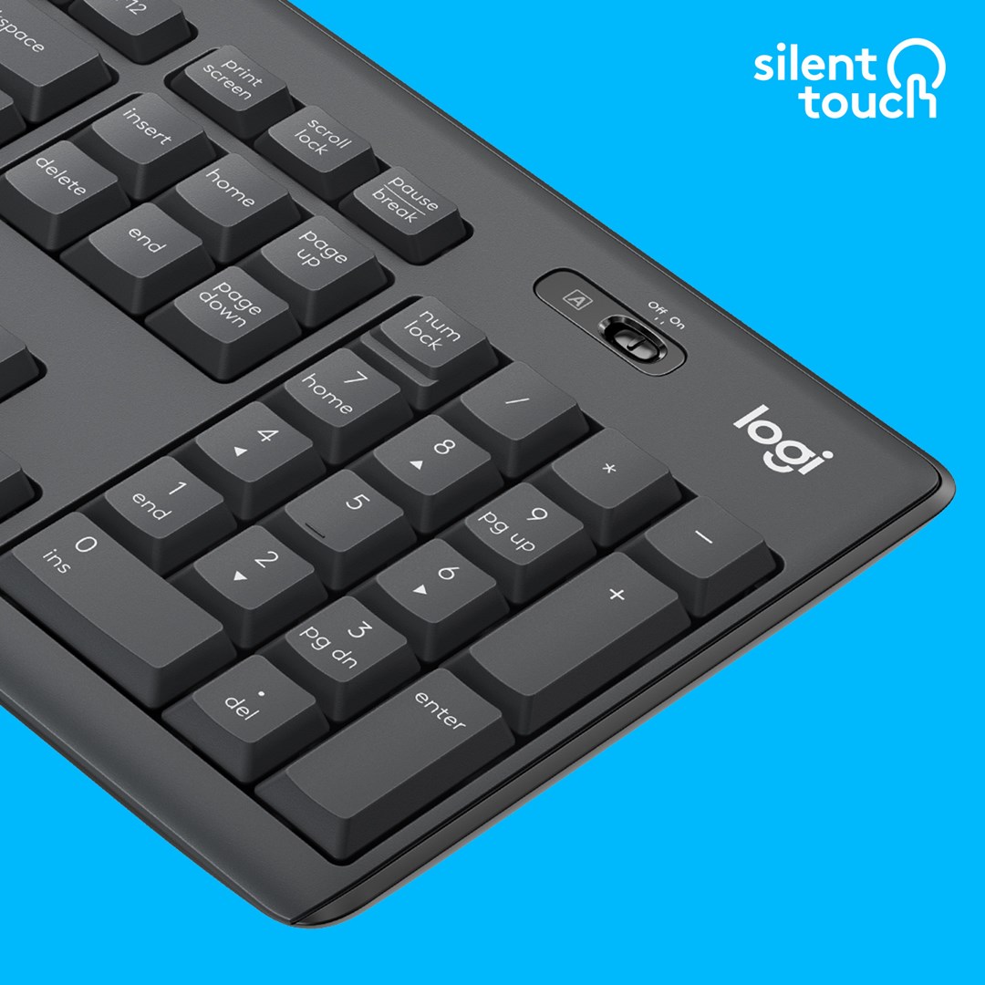 Klaviatūros ir pelės komplektas Logitech MK295 Silent Combo Graphite, EN, juoda, belaidė - 3