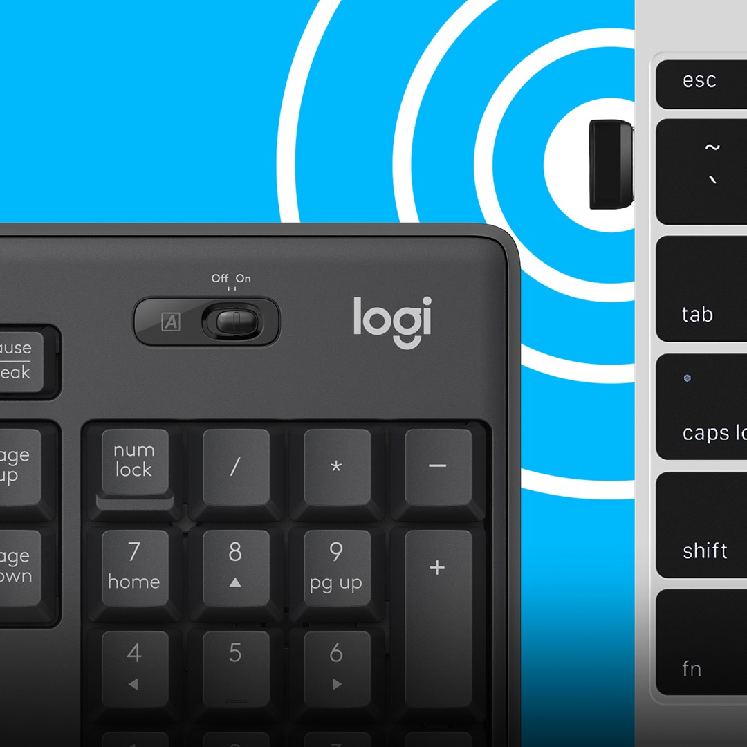 Klaviatūros ir pelės komplektas Logitech MK295 Silent Combo Graphite, EN, juoda, belaidė - 5