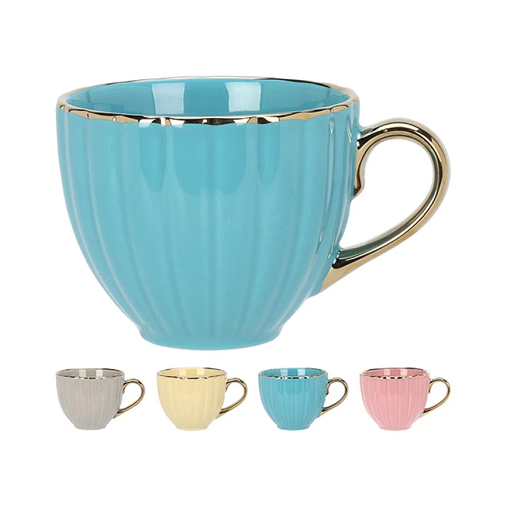 Porcelianinis puodelis PASTEL, 4 spalvų, 400 ml-0