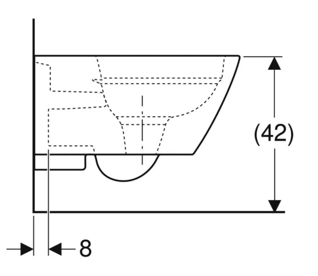 Pakabinamas unitazas GEBERIT SMYLE SQUARE, Rimfree, su dangčiu, 540 x 355 x 375 mm - 5