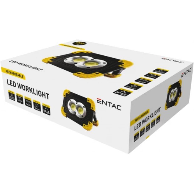 Įkraunamas nešiojamas LED prožektorius ENTAC,IP65,6W+1W,240lm,2x18650 akum, kompl.,krovik-1