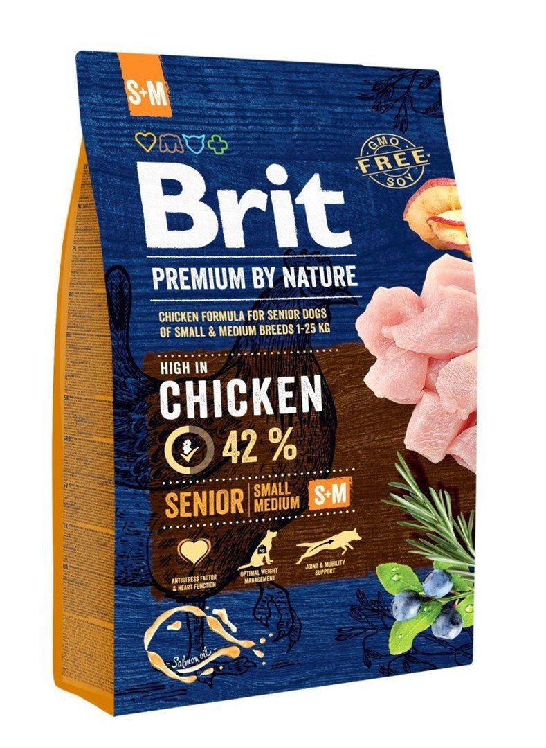 Sausas maistas šunims Brit Premium By Nature Senior S/M, 3 kg