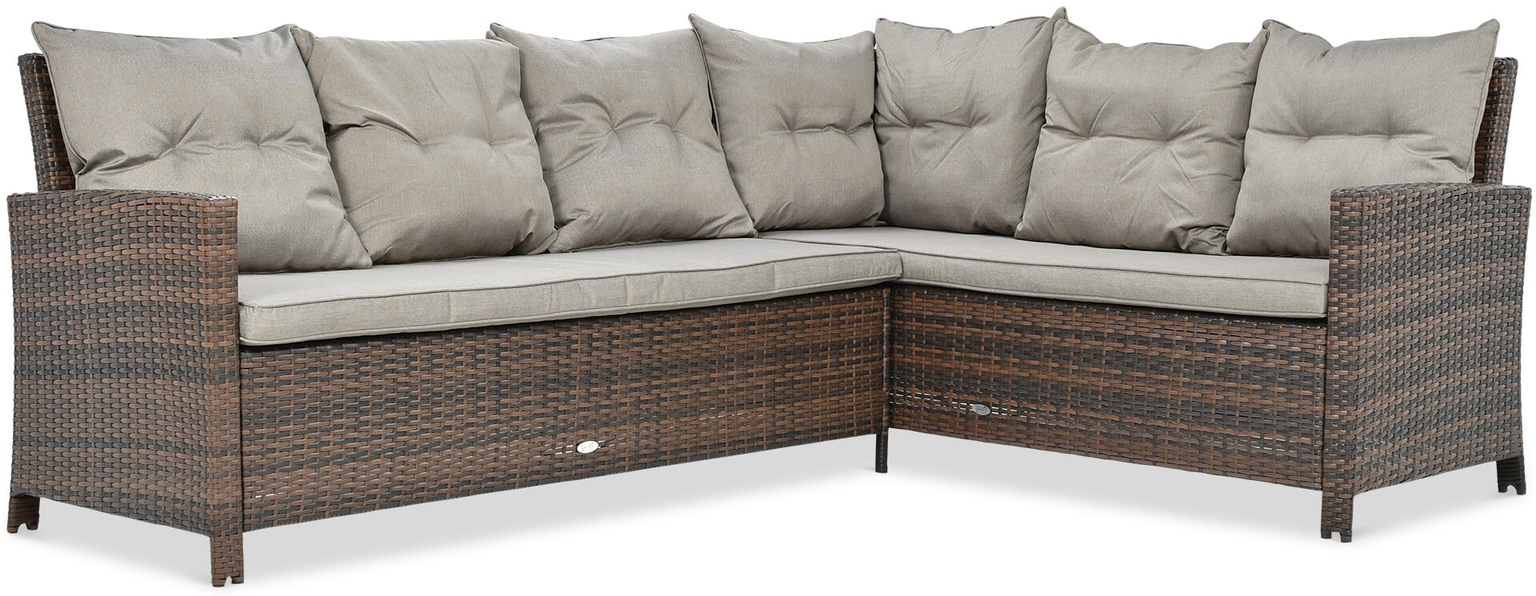 Lauko baldų komplektas IBIZA Corner + su foteliu, Brown - 4