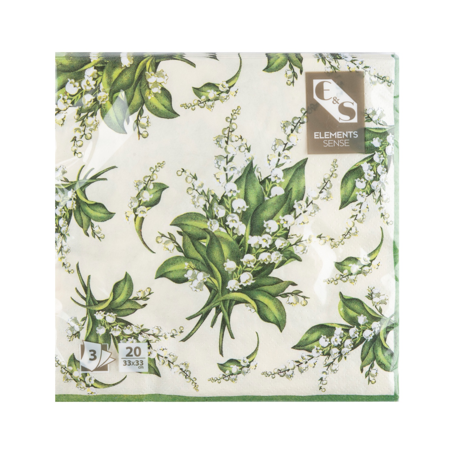 Servetėlės ELEMENTS SENSE GREEN, 3 sl., 33 x 33 cm, 20 vnt-0