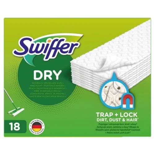 Keičiamos sausos šluostės SWIFFER, 18 vnt. - 1