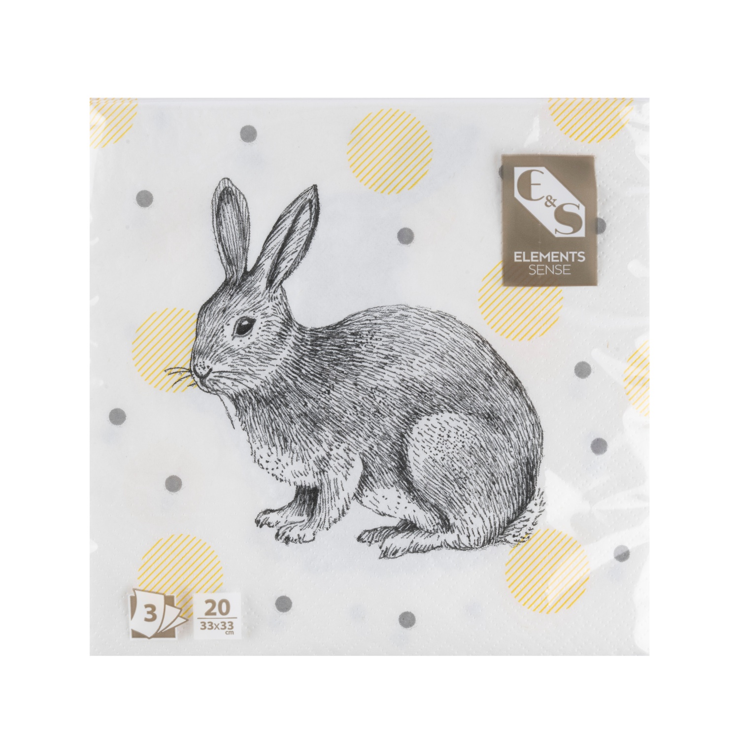Servetėlės ELEMENTS SENSE RABBIT, 3 sl., 33 x 33 cm, 20 vnt-0