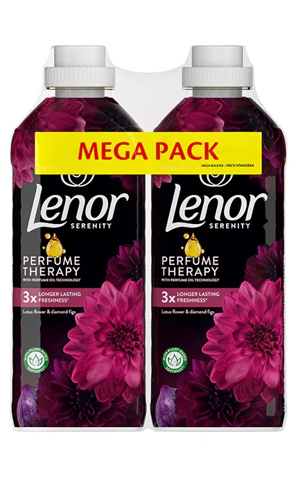 Minkštiklis LENOR Lotus Water & Diamond Figs, 74 skalb., 2 x 925 ml