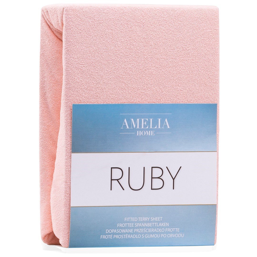 Frotinė paklodė su guma Ameliahome RUBY Peach, 200x200 cm - 5