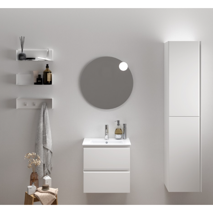 Vonios spintelė RB BATHROOM COSMOS, ūkinė, pakabinama, baltos mat. sp., 35 x 160 x 35 cm-1