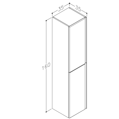 Vonios spintelė RB BATHROOM COSMOS, ūkinė, pakabinama, baltos mat. sp., 35 x 160 x 35 cm - 4